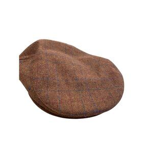 Epoch Mens brown Plaid Wool Flat Newsboy Gatsby cap hat size XL SKU 8331
